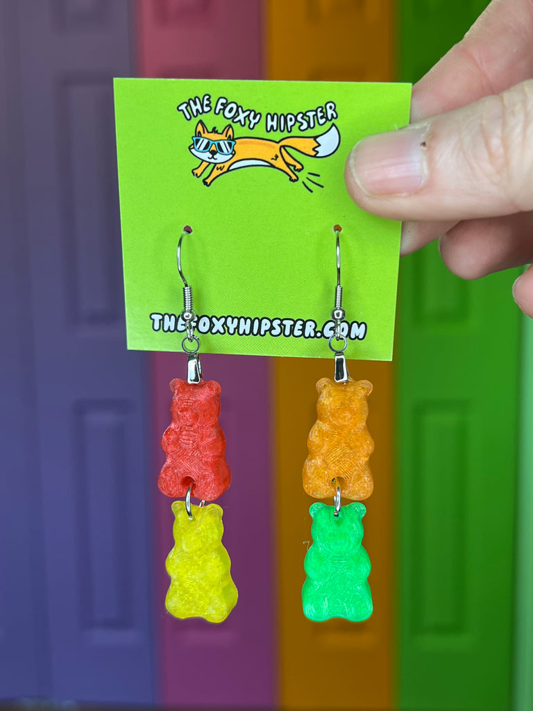 Gummy Bear Candy Dangle Earrings
