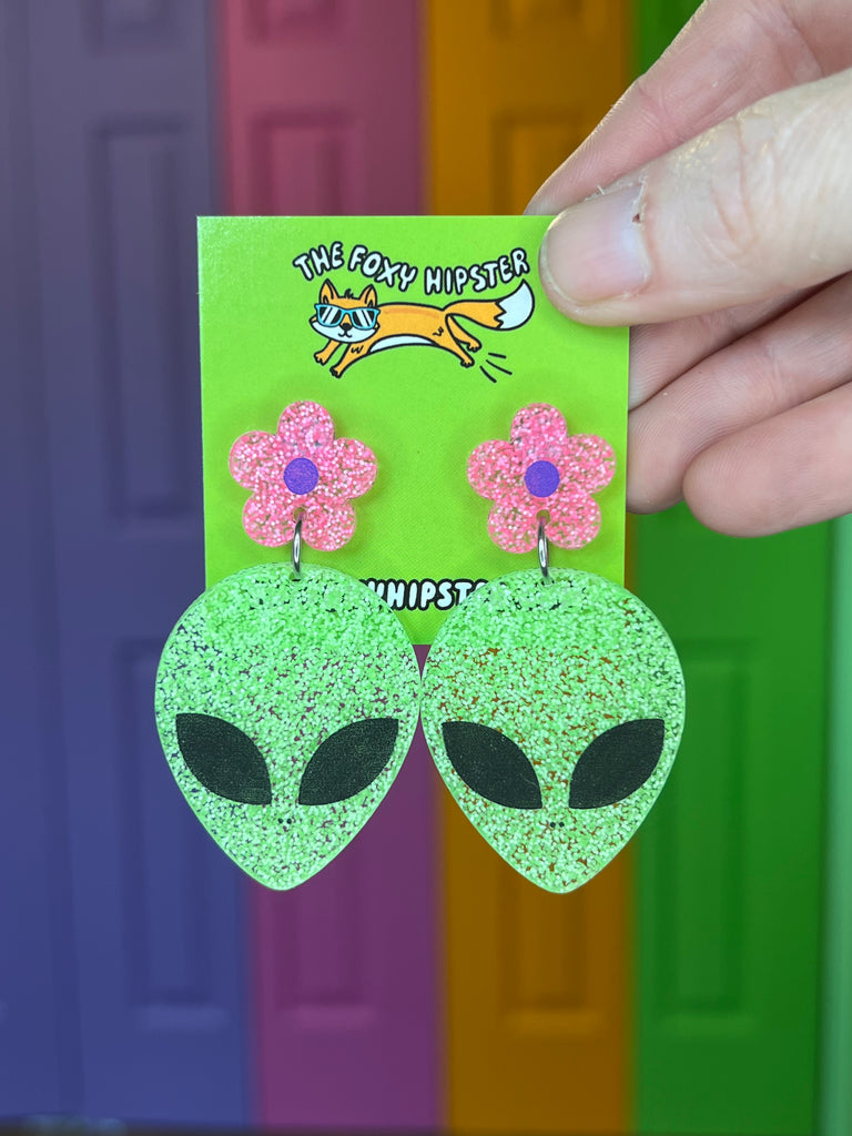 Alien Dangle Earrings