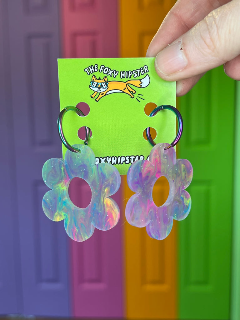 Daisy Flower Dangle Earrings