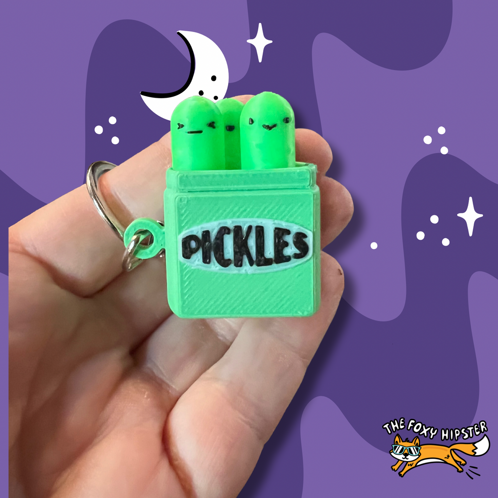 Pickles Jar Fidget Toy Clicker Keychain