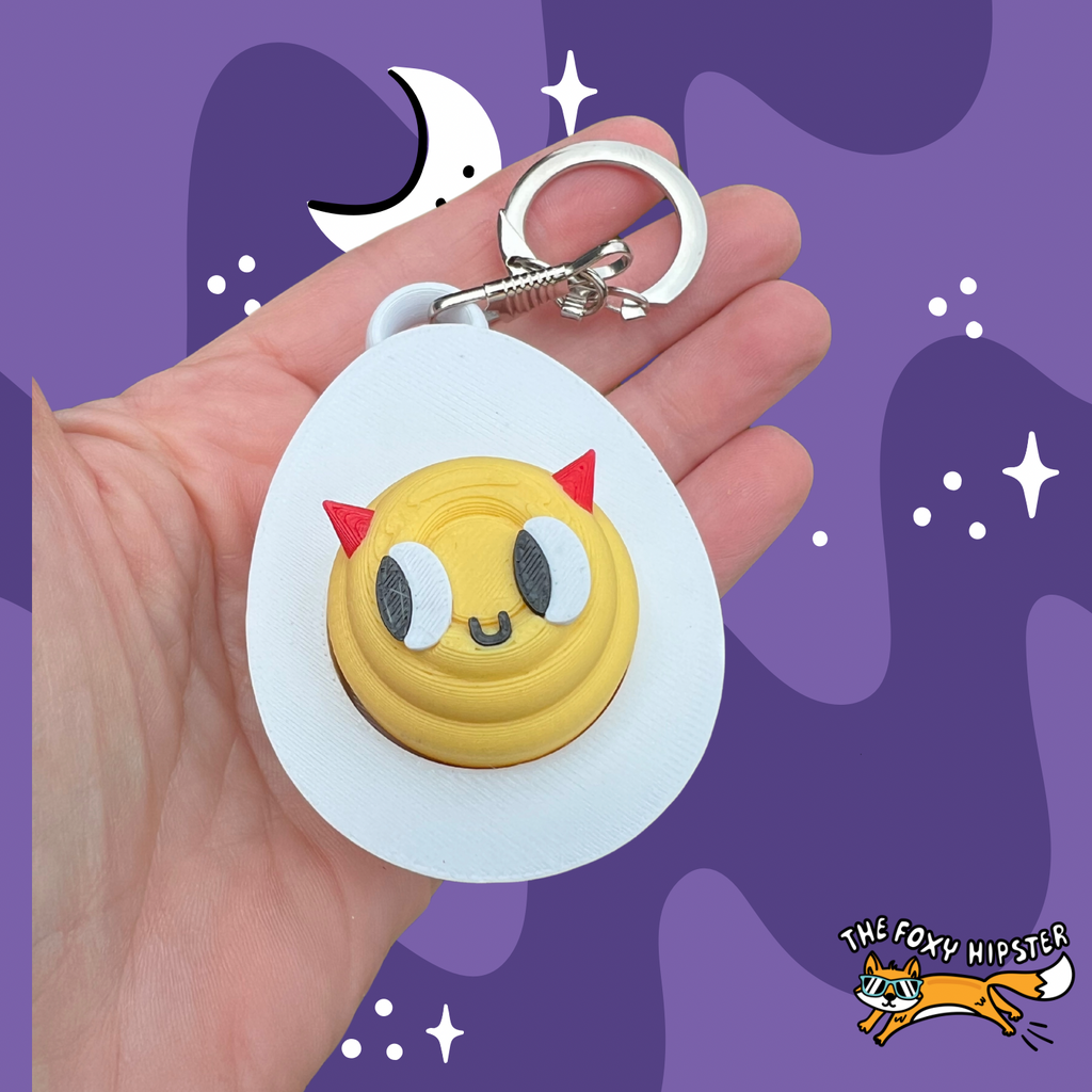 Deviled Egg Fidget Toy Clicker Keychain
