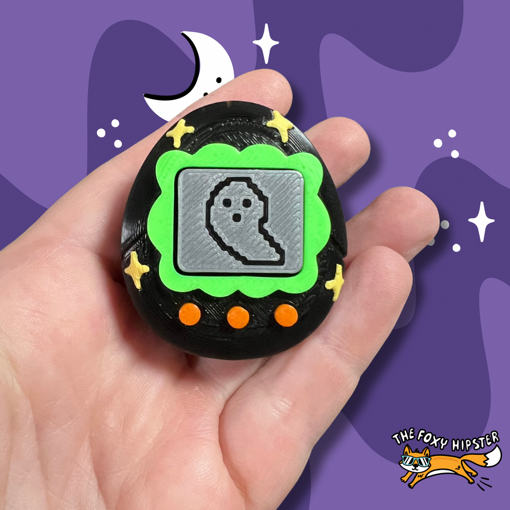 Digital Pet Spooky Halloween Ghost Fidget Toy Clicker Keychain