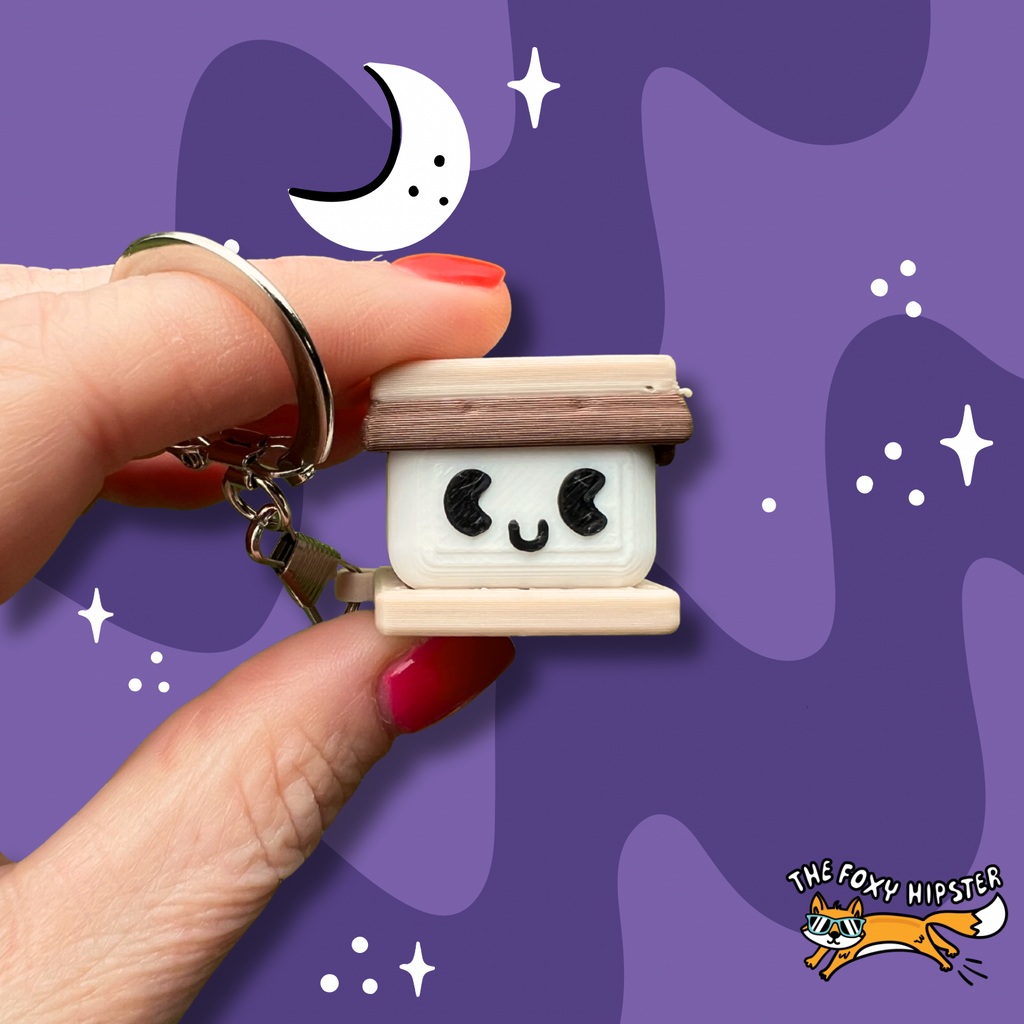 Smores Campfire Fidget Toy Clicker Keychain