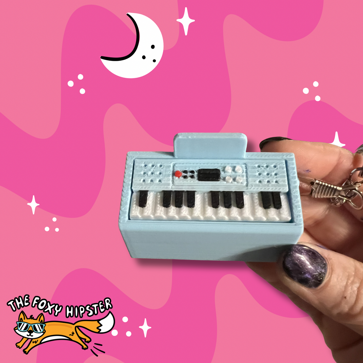 Keyboard Piano Instrument Fidget Keychain