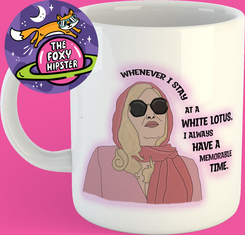 Tanya White Lotus Memorable Time 11oz coffee mug