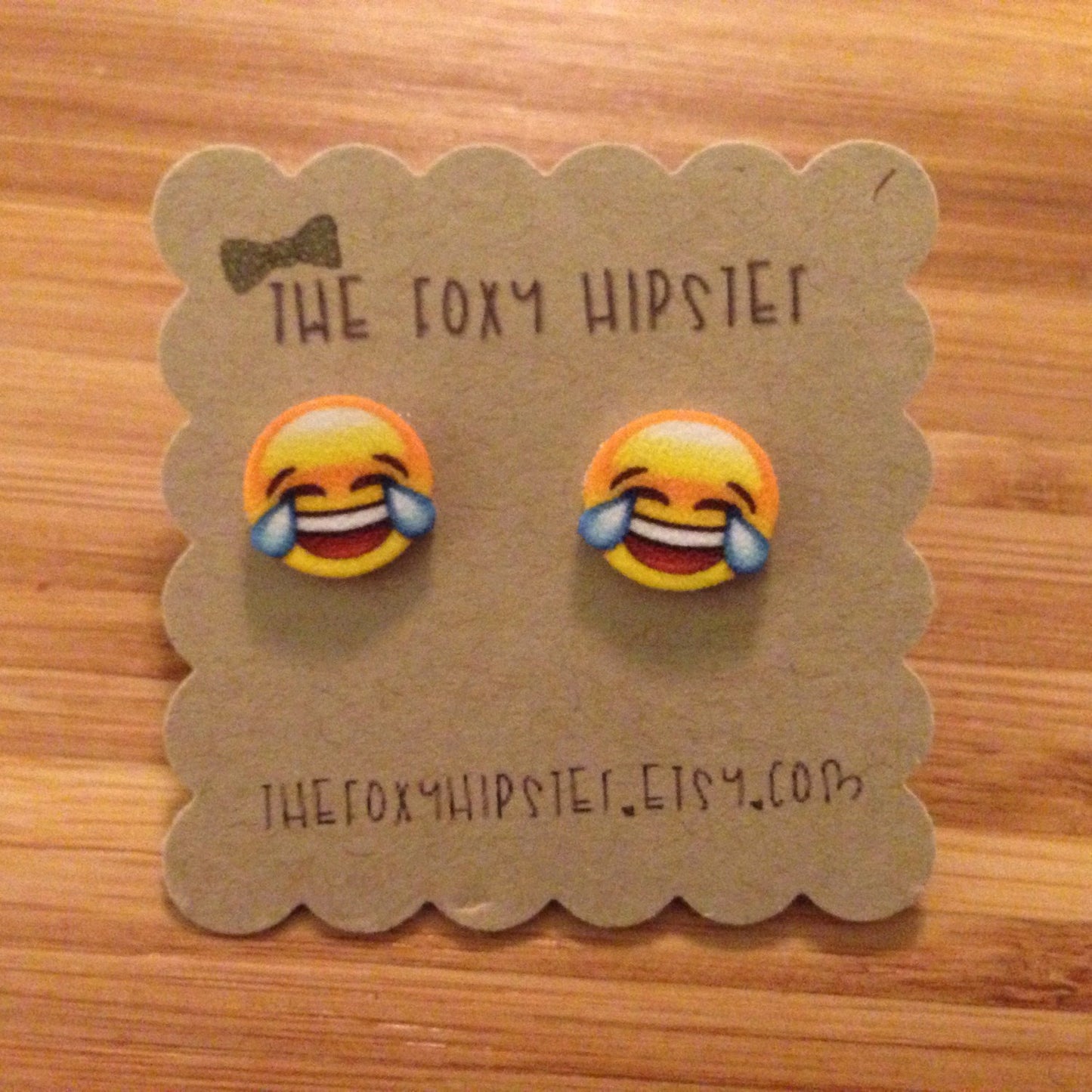 Laugh cry Emoji stud Earrings