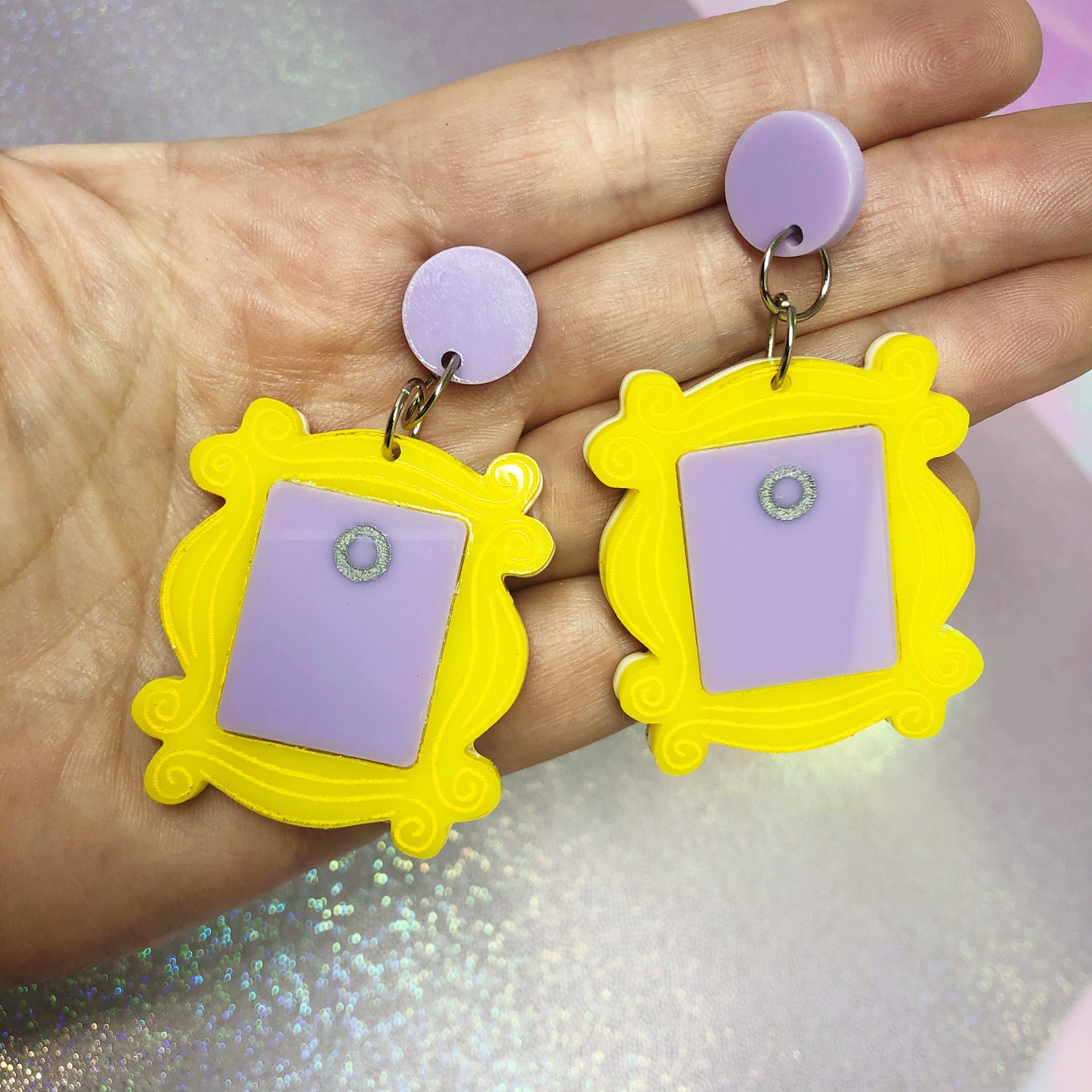Friends Door Photo Frame Dangle Drop Earrings