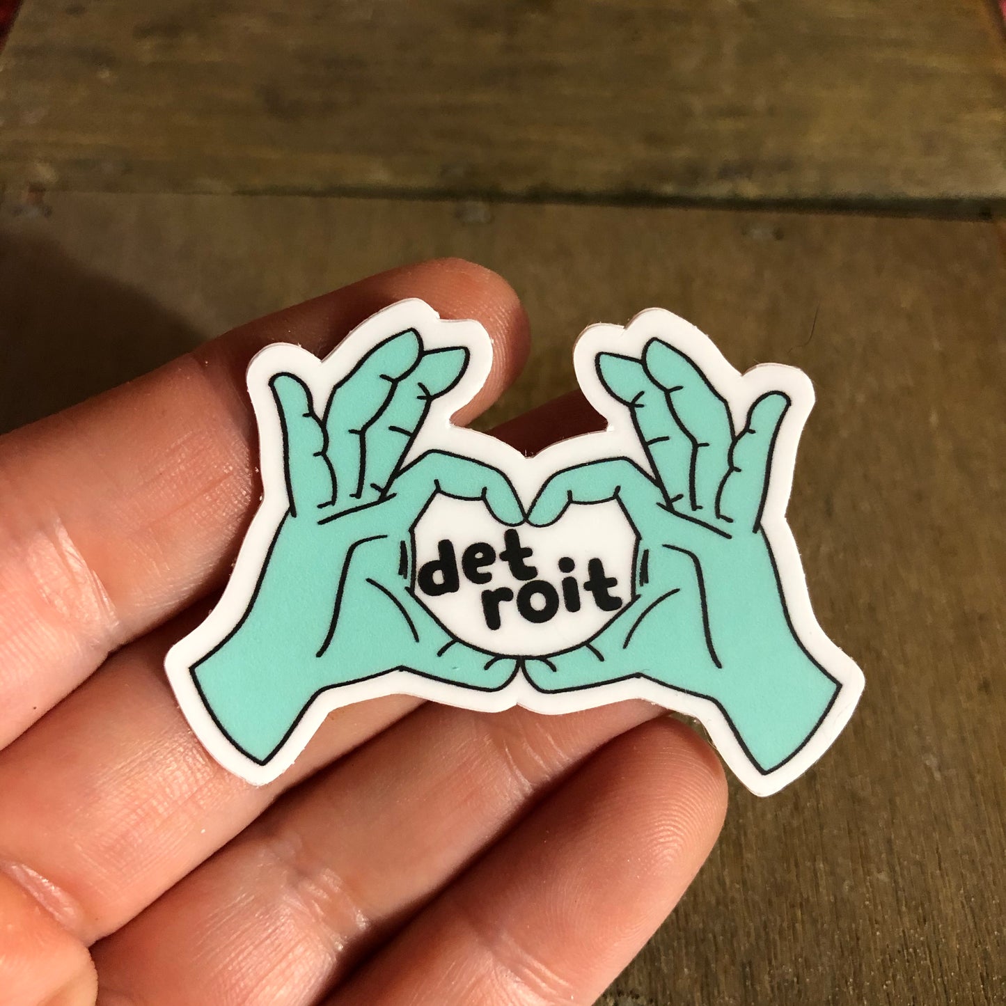 Detroit Hand Heart Vinyl Sticker
