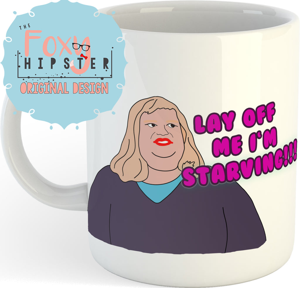 Lay off me I'm Starving Chris Farley 11oz coffee mug
