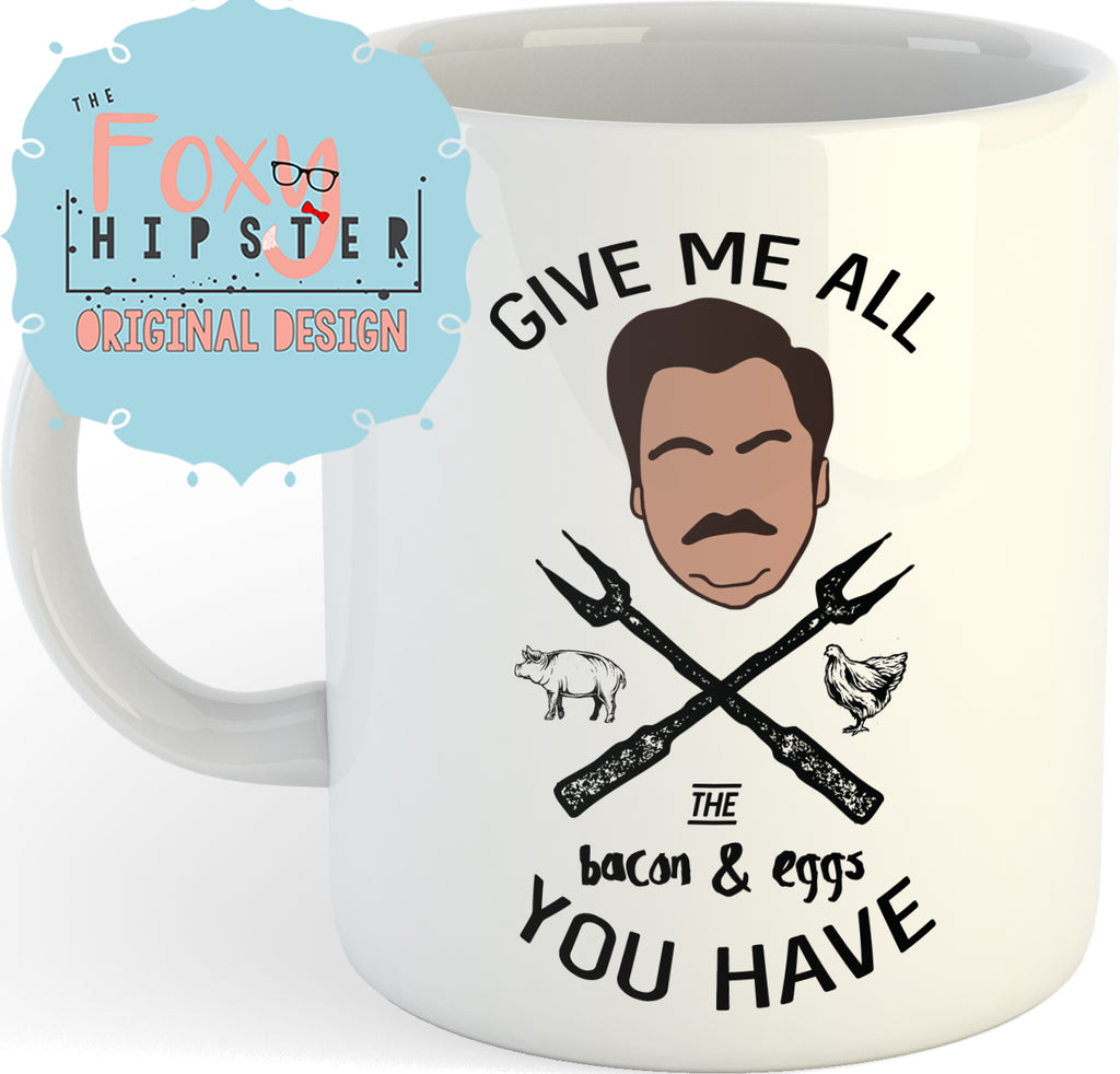 Ron Swanson Bacon and Eggs 11oz coffee mug
