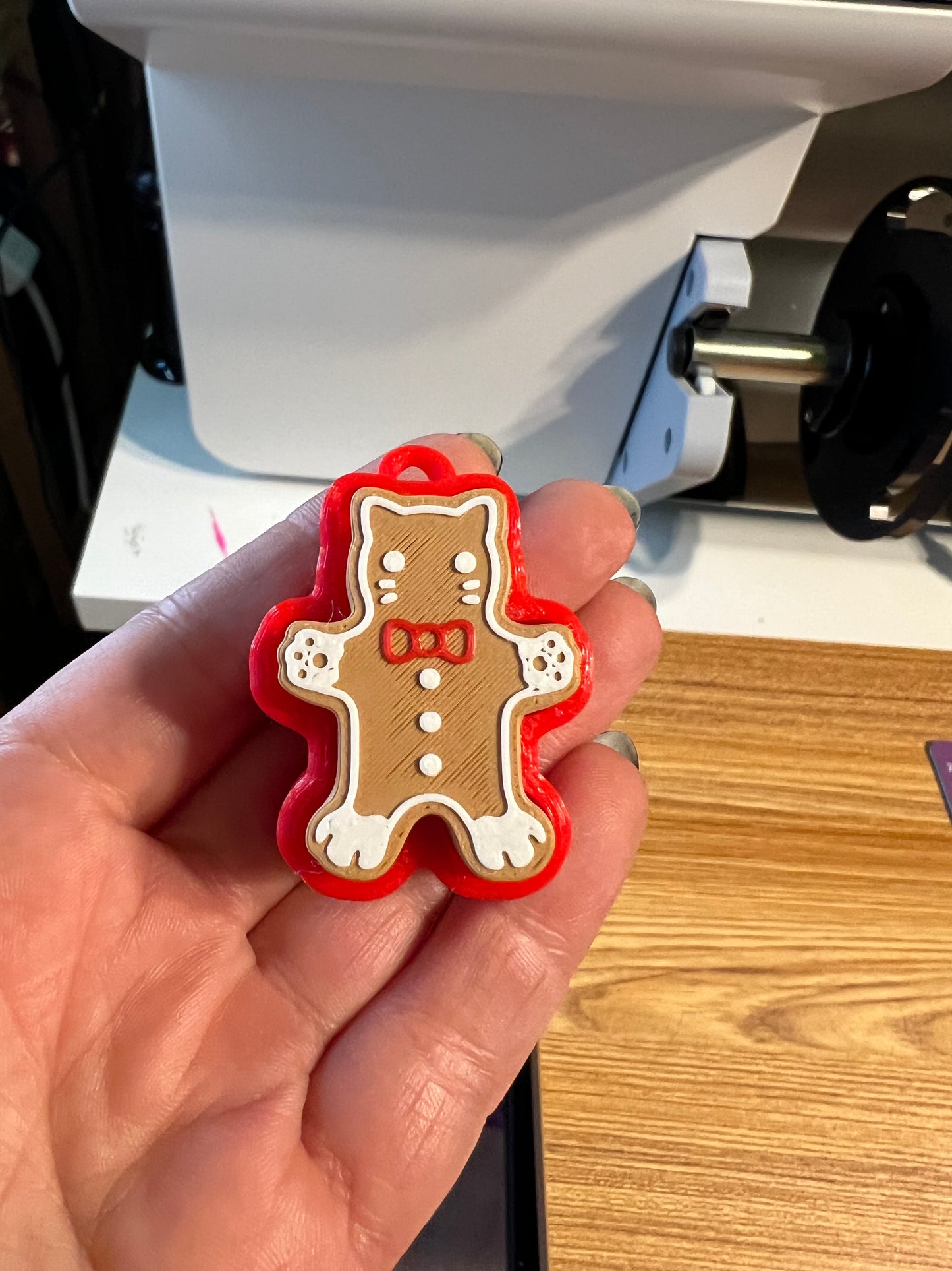 Cat Gingerbread Fidget Toy Clicker Keychain Bag Charm