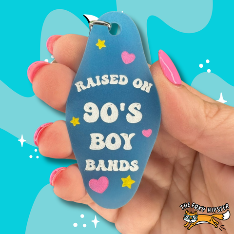 Raised on 90s Boy Band Glow in the Dark Keychain