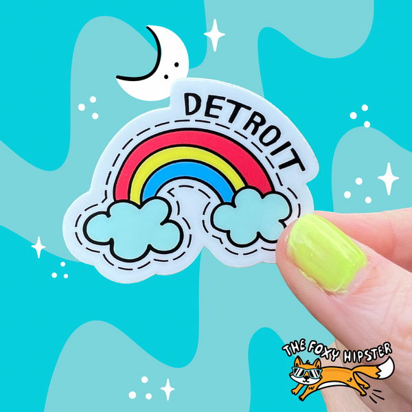 Detroit Rainbow Vinyl Sticker
