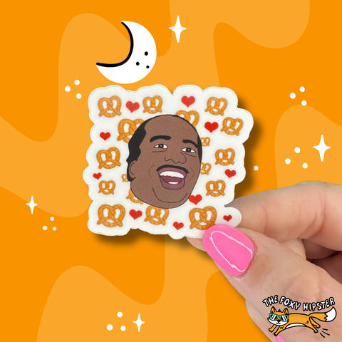 Stanley Hudson Pretzel Day Vinyl Sticker