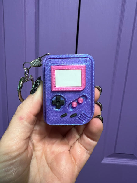 Purple Game System Fidget Toy Clicker Keychain Bag Charm