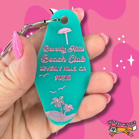 Beverly Hills Beach Club Keychain 90210