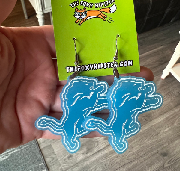 Detroit Lions Glow in the dark Earrings