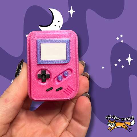 Pink Game System Fidget Toy Clicker Keychain Bag Charm