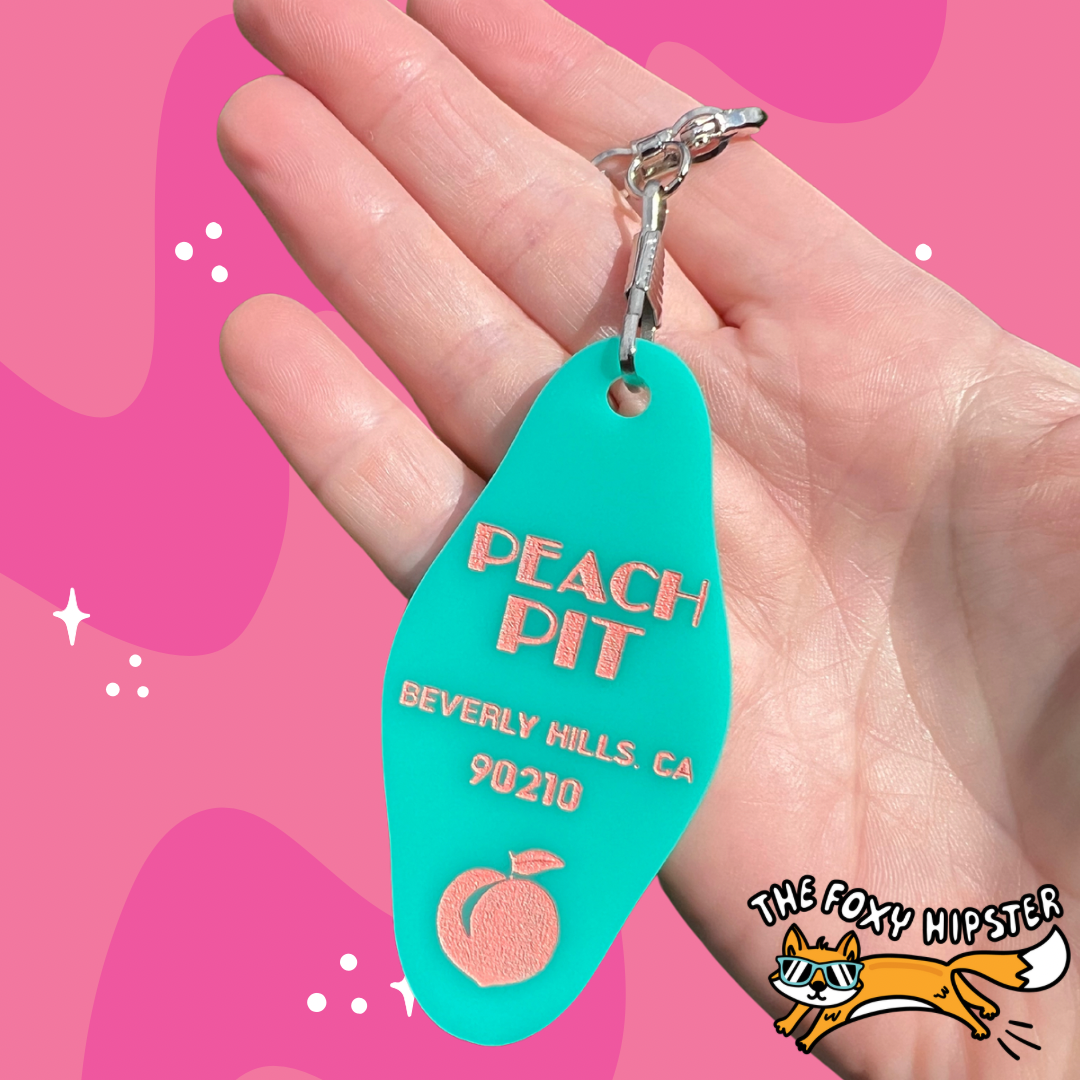 Peach Pit Keychain