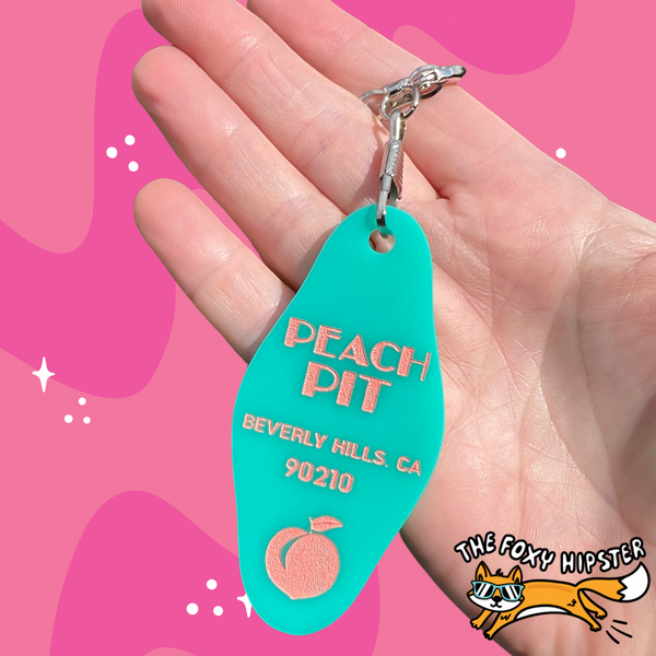 Peach Pit Keychain