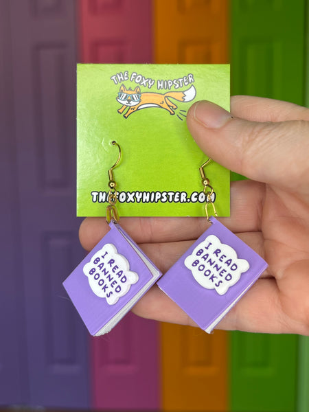 Banned Books Dangle Earrings