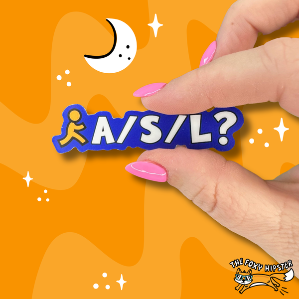 ASL? AIM AOL Chat Room Vinyl Sticker