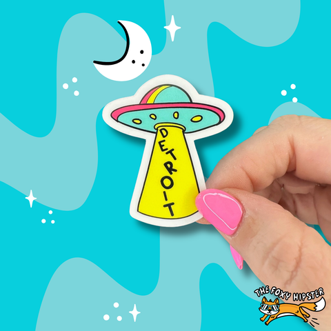 Detroit UFO Vinyl Sticker