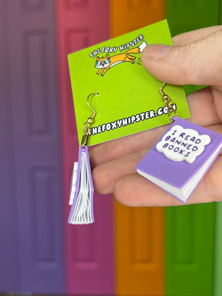 Banned Books Dangle Earrings