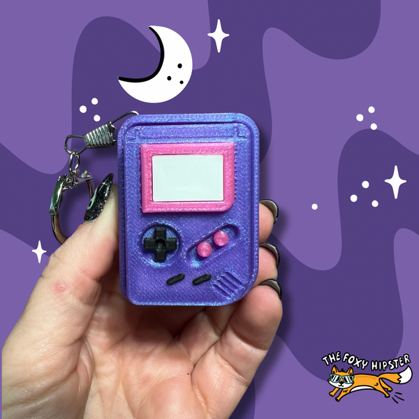 Purple Game System Fidget Toy Clicker Keychain Bag Charm