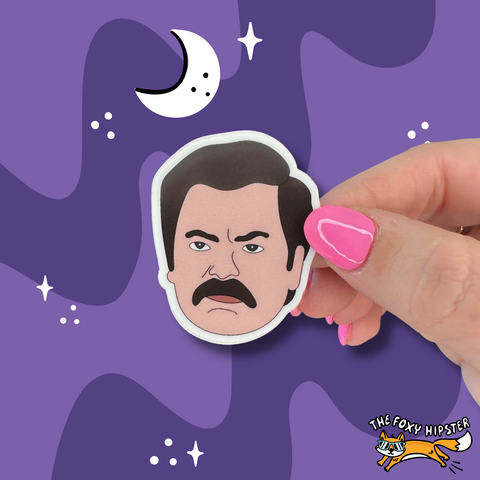 Ron Swanson Vinyl Sticker