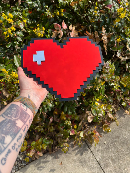 Pixel Heart Wall Art Mirror