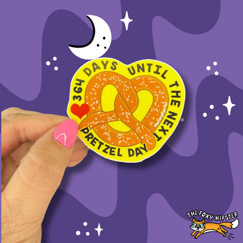 Pretzel Day Countdown Vinyl Sticker