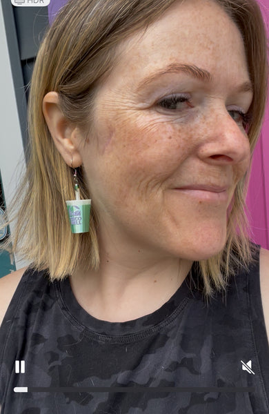 Baja Blast 3D Printed Purple Cup Earrings