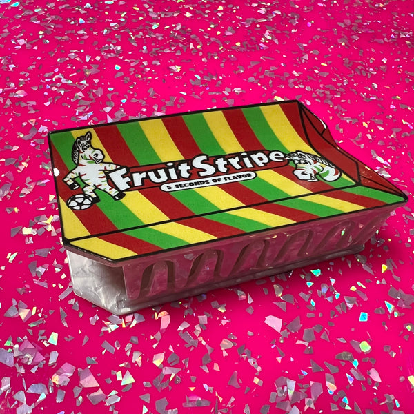 Fruit Stripe 90’s Gum | 4 inch Hair Claw 10cm | Nostalgic Candy