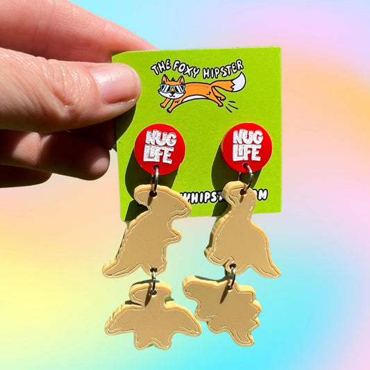 Dino Nuggets Dangle Earrings