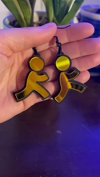 AOL Running Man Dangle Earrings