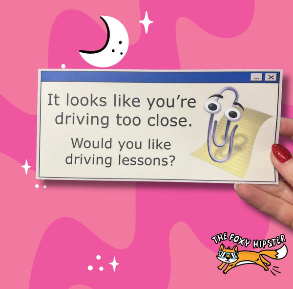 Clippy Funny Decal Bumper Sticker