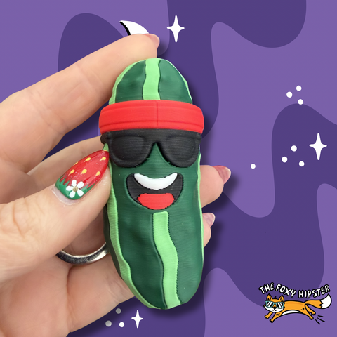 Cool Cucumber Fidget Clicker Keychain