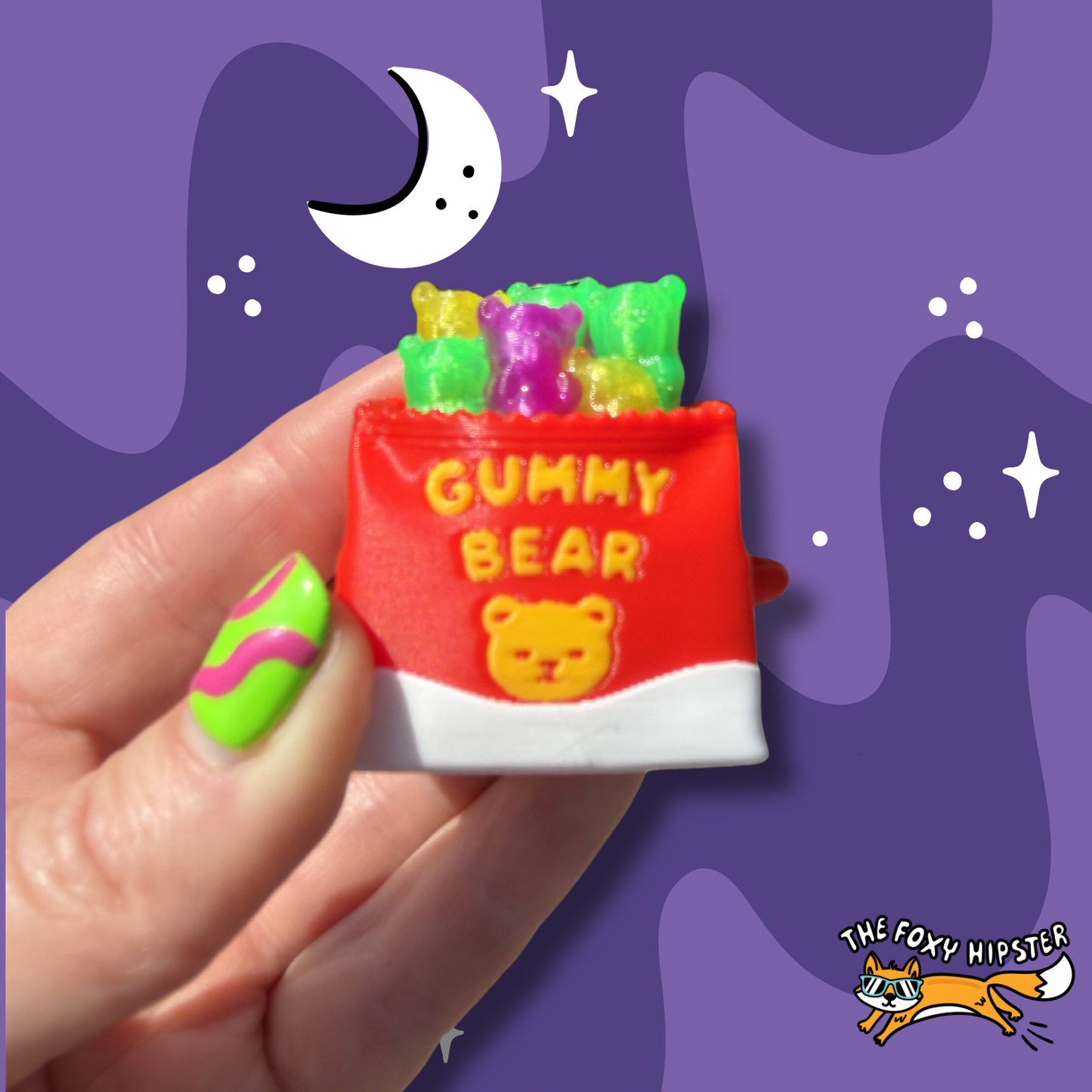 Gummy Bears Fidget Clicker Keychain