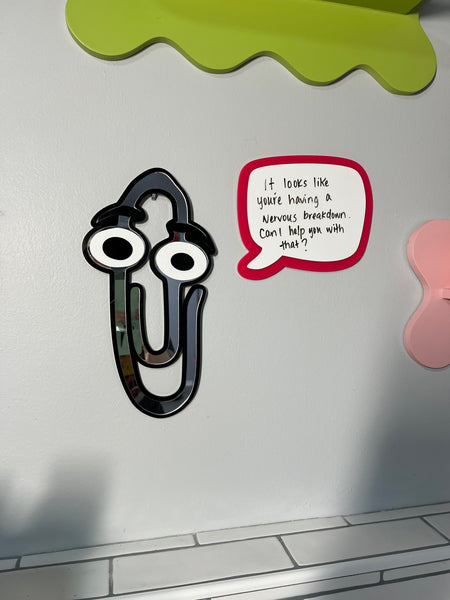 Clippy Y2k Dry Erase 90's  Wall Art Mirror