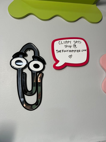 Clippy Y2k Dry Erase 90's  Wall Art Mirror