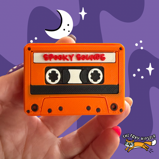 Halloween Spooky Sounds Cassette Tape Fidget Clicker Keychain