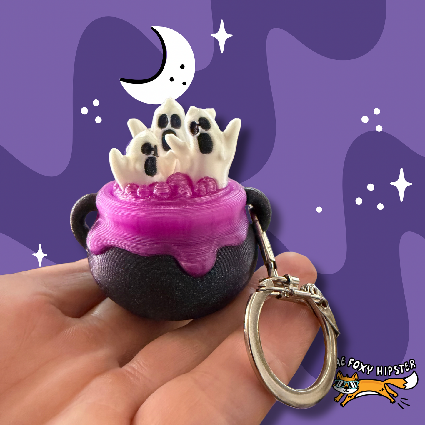 Ghost Cauldron Fidget Clicker Keychain