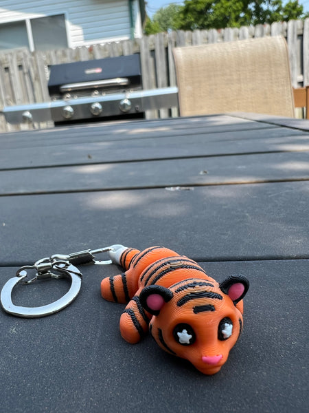 Tiger Fidget Toy Flex Keychain