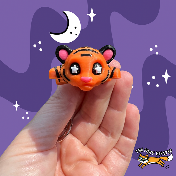 Tiger Fidget Toy Flex Keychain