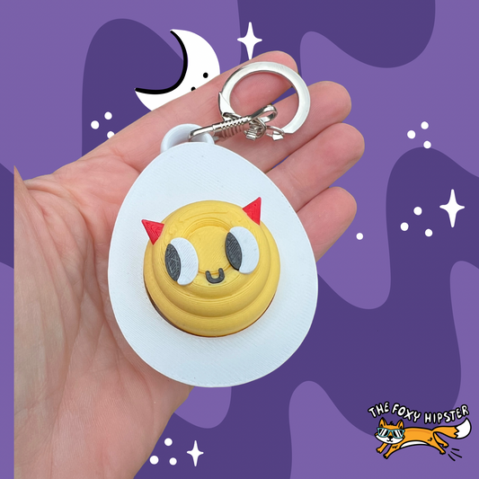 Deviled Egg Fidget Toy Clicker Keychain
