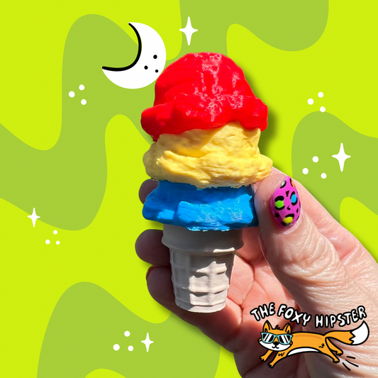 Ice Cream Triple Scoop Superman Fidget Toy Clicker
