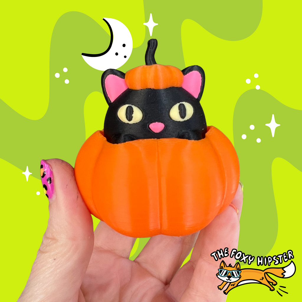 Halloween Pumpkin Cat Fidget Toy Clicker