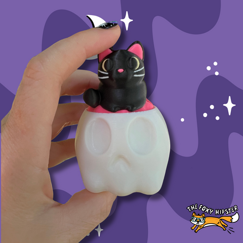 Halloween Skull Cat Fidget Toy Clicker