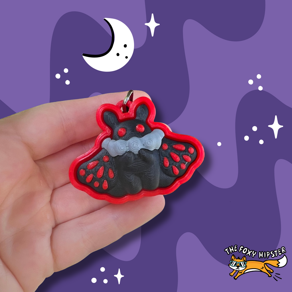 Mothman Fidget Toy Clicker Keychain Bag Charm